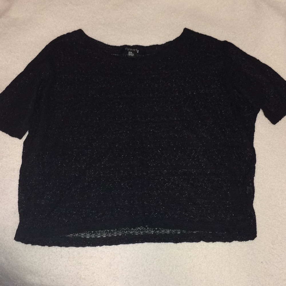 FOREVER 21 Black Lace Top